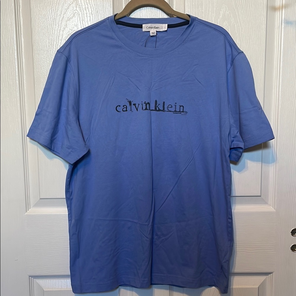 Calvin Klein Blue Short Sleeve T-shirt Mens Large 100% Cotton BNWT